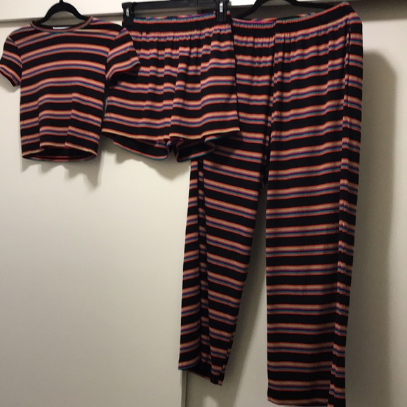 3 piece combo Pants, Shorts, Crop Top - Picture 1 of 13